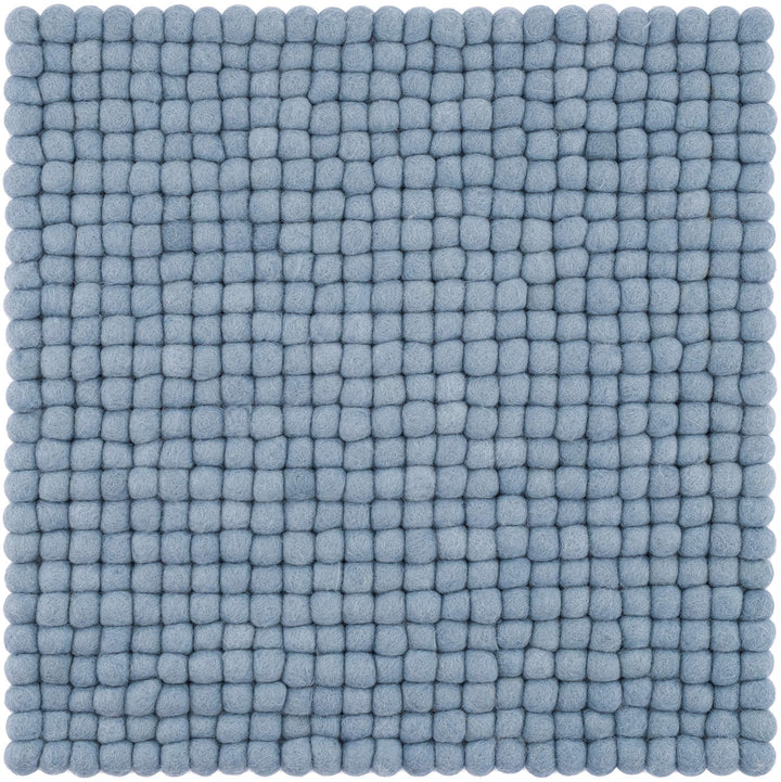 myfelt Filzkugel-Sitzauflage Stuhlauflage - Mia - quadratisch, 36x36 cm, Hellblau, Hellblau