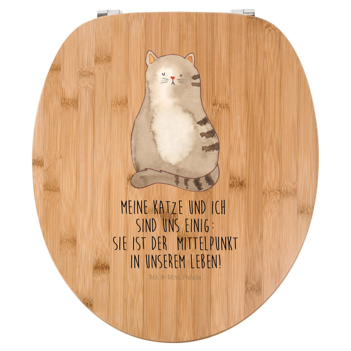 Mr. &amp; Mrs. Panda Motiv WC Sitz Katze sitzend Toilette, Klodeckel, WC-Sitz, Toilettendeckel, Klobrill