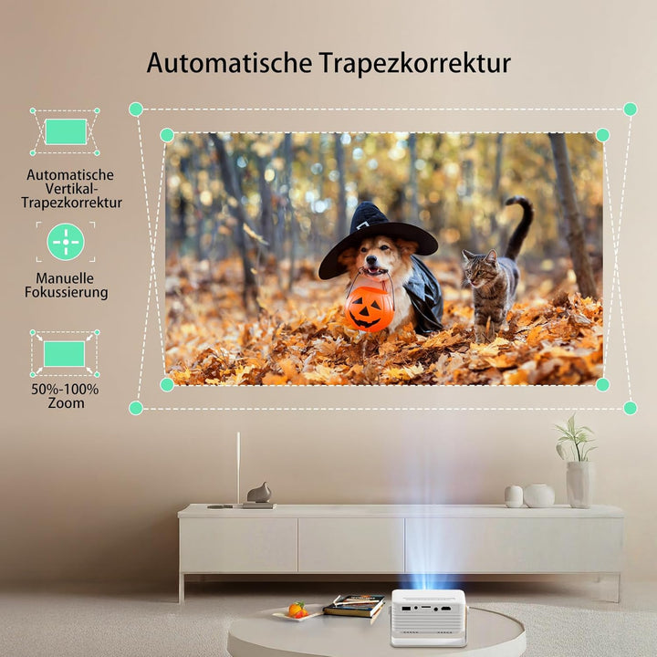 Mini Beamer – Projektor Full HD 1080P unterstützt, Yoton Y3 Beamer Handy für Telefon/PC/PS4/PS5/Xbox