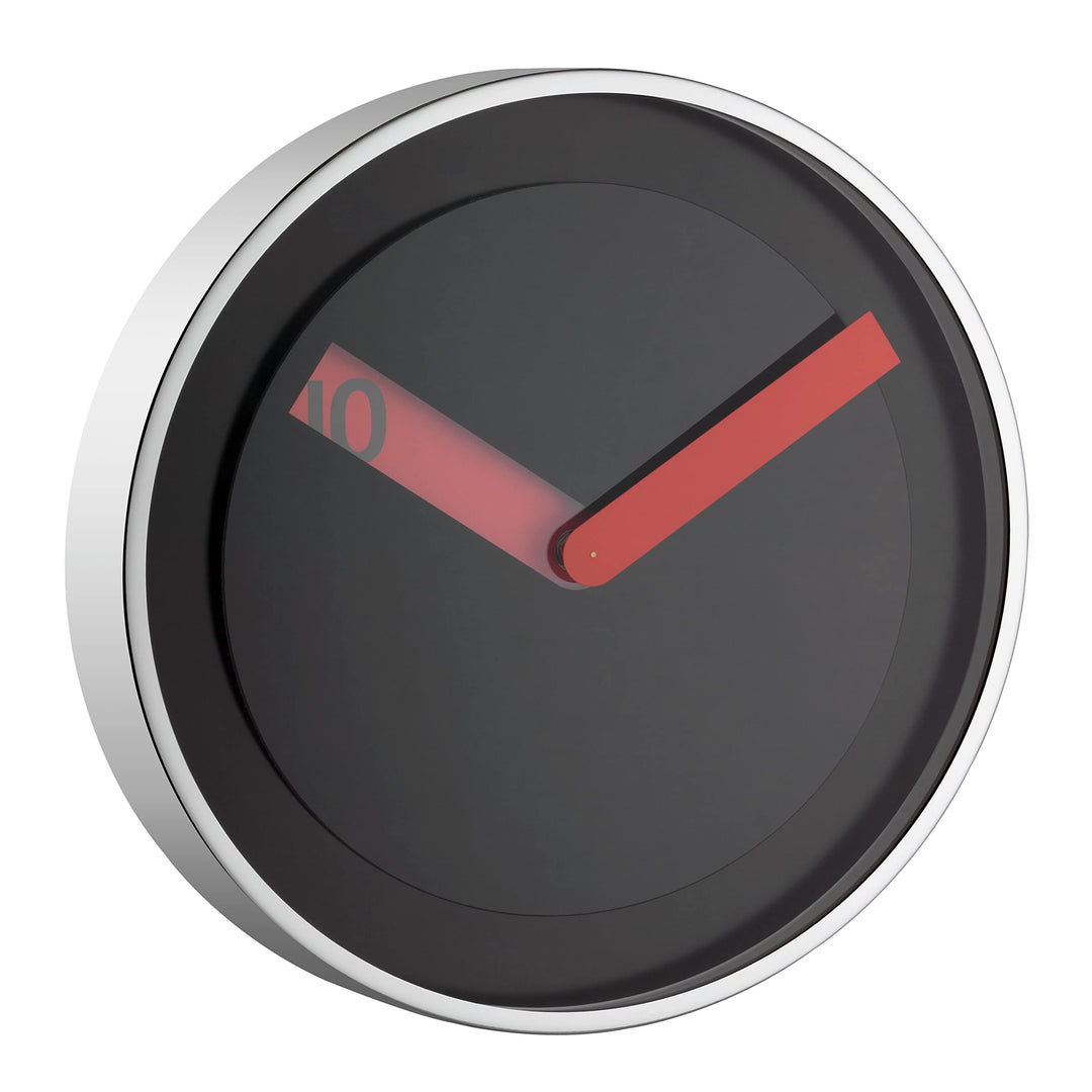 TFA Dostmann Analoge Design-Wanduhr, mit Edelstahl-Rahmen, kontrastreich, Quarzuhr