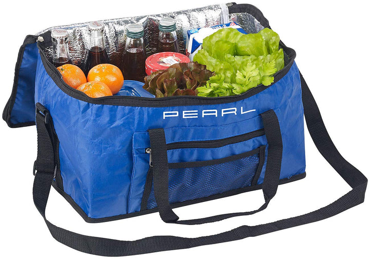 PEARL Isoliertasche: Faltbare Kühltasche mit Schultergurt &amp; Tragegriffen, 24 Liter, blau (Kühltasche