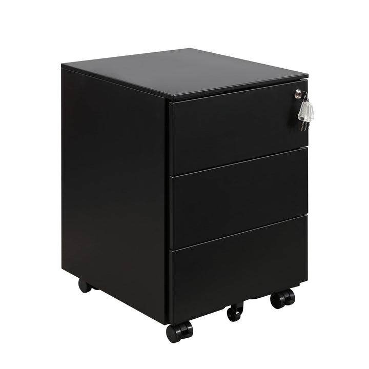 LVSTEEL Rollcontainer mit Schubladen, Mobiler Aktenschrank unter Schreibtisch, Abschliessbarer Büros