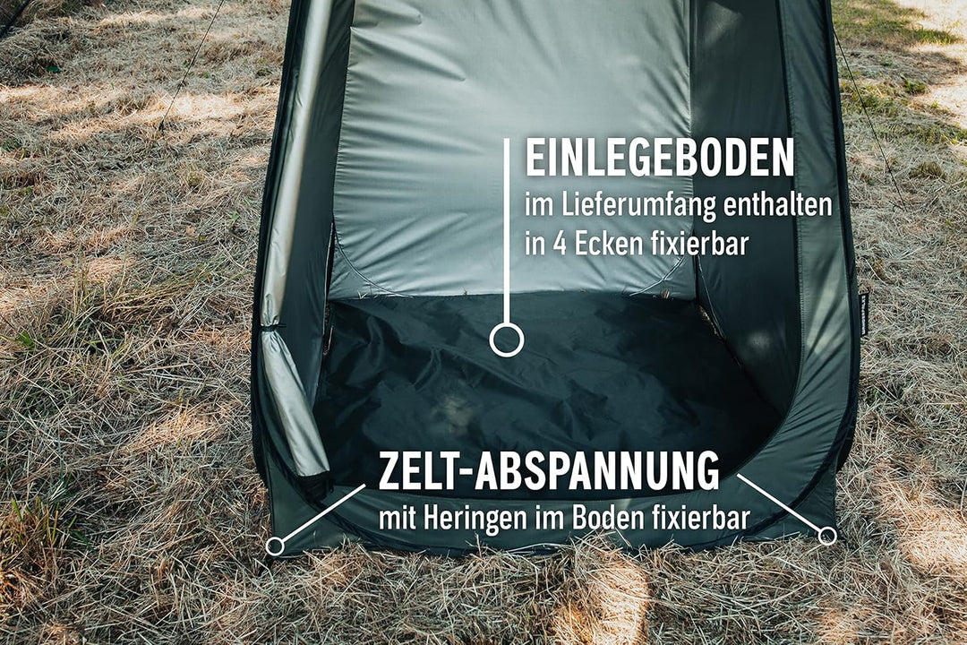 WANDERFALKE® XL Pop Up Duschzelt 210cm hoch, Umkleidezelt, Toilettenzelt, Duschkabine 120x120x210cm