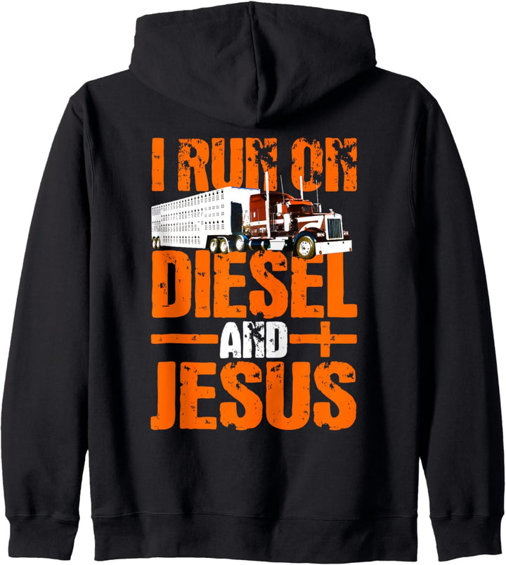 Trucker Design auf der Rückseite der Kleidung Kapuzenjacke