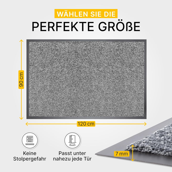 Entrando Fussmatte 90x120 cm rutschfest &amp; saugstark – Pflegeleichte Schmutzfangmatte für Innen &amp; Aus
