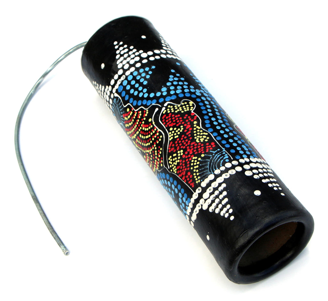 25 cm Donner-Trommel - Gewittermacher Donnermacher mit Dot-Paint Bemalung Regenmacher Musik 105