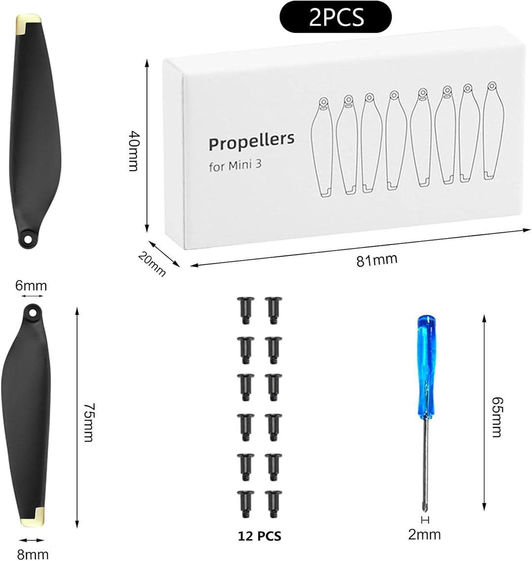 Bocguy Mini 3 Propeller, 16 Pcs Drohne DJI Mini 3 Propeller mit 24 Schrauben und 2 Schraubendreher,