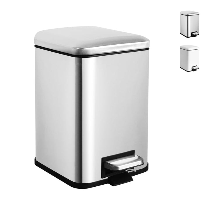 Mülleimer Bad,6L Kosmetikeimer mit Softclose Deckel,6L Badezimmer Mülleimer mit Inneneimer,6 Liter Q
