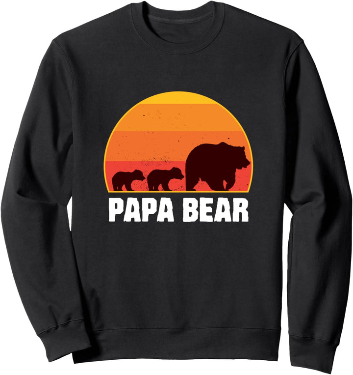 Papa Bär - Vater von Zwillingen. Retro Sweatshirt