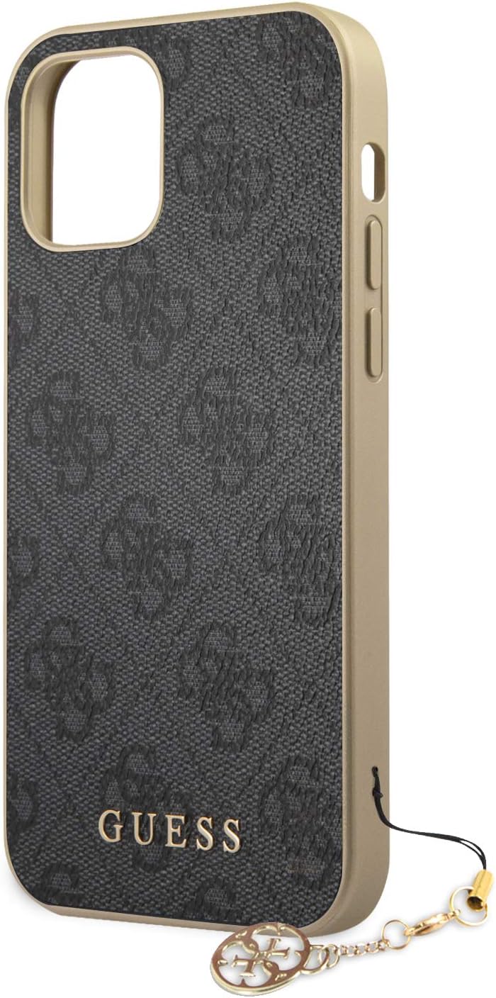 Guess 4G Charms Hard Case Hülle für Apple iPhone 12/12 Pro (6.1) - Grau GUHCP12MGF4GGR Uni
