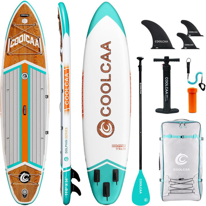COOLCAA Dolphin Lite SUP Board, 355cm (Extra Gross) Stand Up Paddling Board, Aufblasbares Stand-Up P