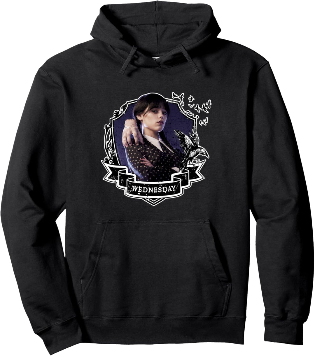 Mittwochsserie Nevermore Frame Wednesday Pullover Hoodie, Langarm