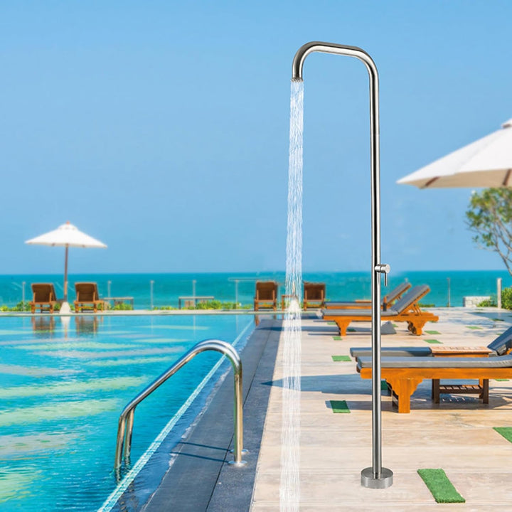 XJTNLB Gartendusche Edelstahl Freistehend Pool Dusche Edelstahl Gebürstet Aussendusche Kalt Warm Poo