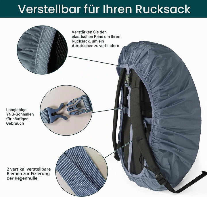 Unigear Regenschutz für Rucksäcke Schulranzen mit Reflektor, wasserdichte Regenhülle Rucksack Cover
