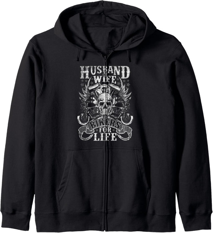 Biker Gear Motorcycle Gifts Husband Wife Bikers For Life Kapuzenjacke