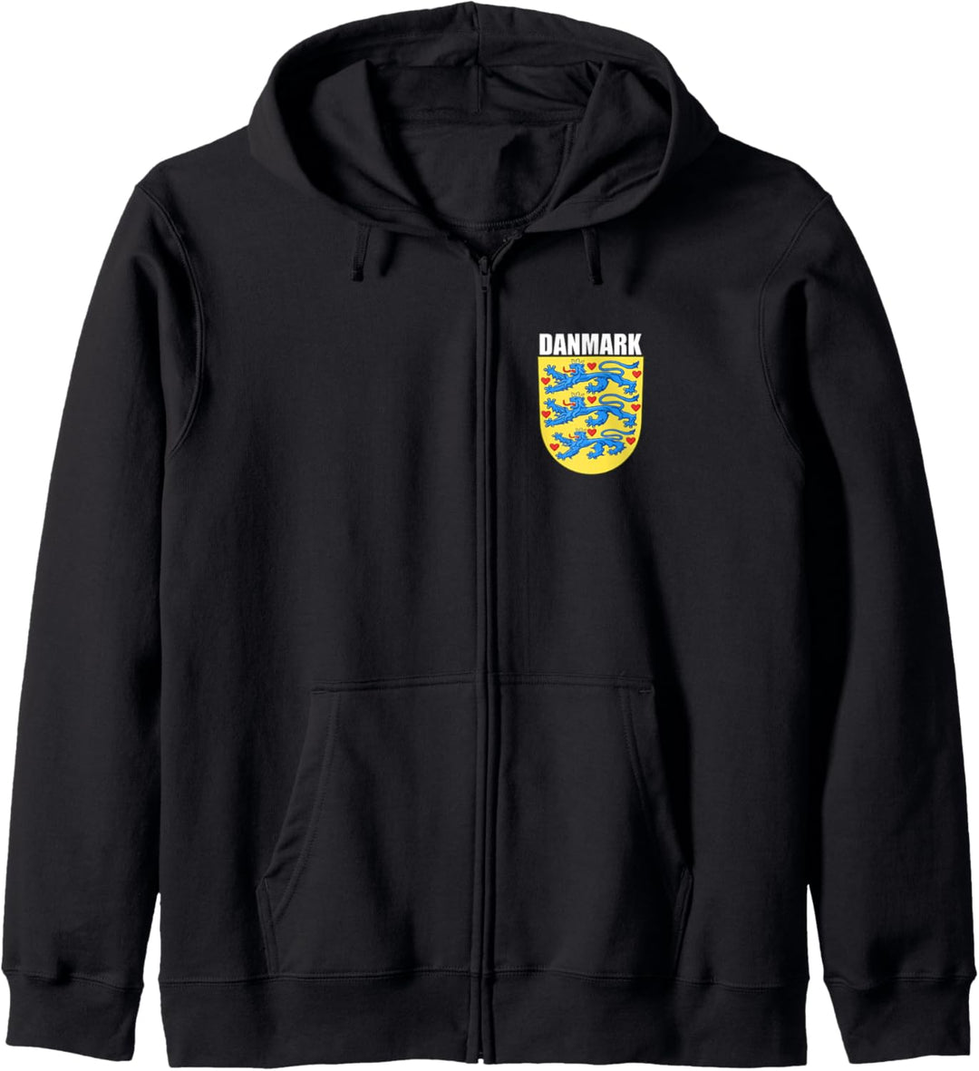 Denmark Coat Of Arms Gift Danish Roots Scandinavian Cross Kapuzenjacke