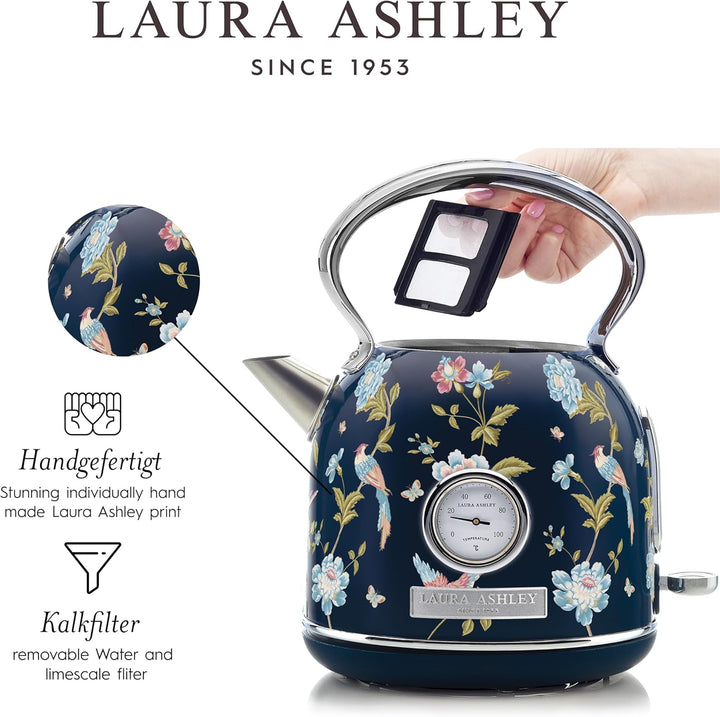 Laura Ashley Toaster und Wasserkocher Set von VQ (Elveden Marine, Elektrischer Wasserkocher und 4-Sc