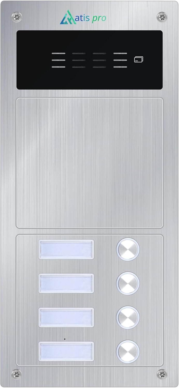 Türsprechanlage 2 Drähte mit RFID-Leser und Vandalensicherung, komplett mit Telefonen und Stromverso
