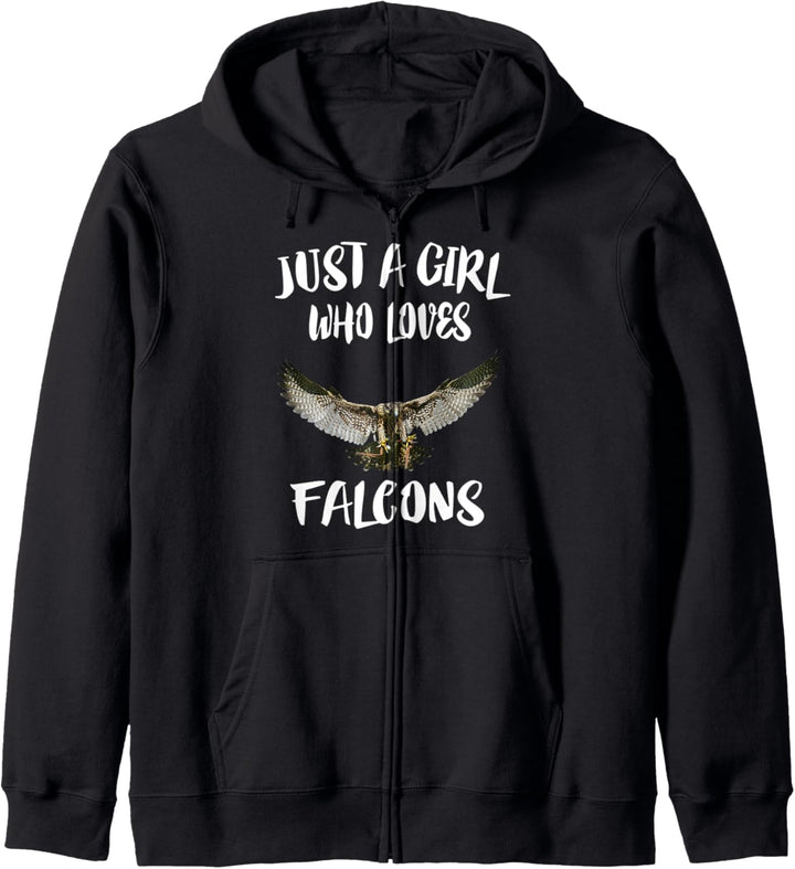 Just A Girl Who Loves Falcons Birds Kapuzenjacke