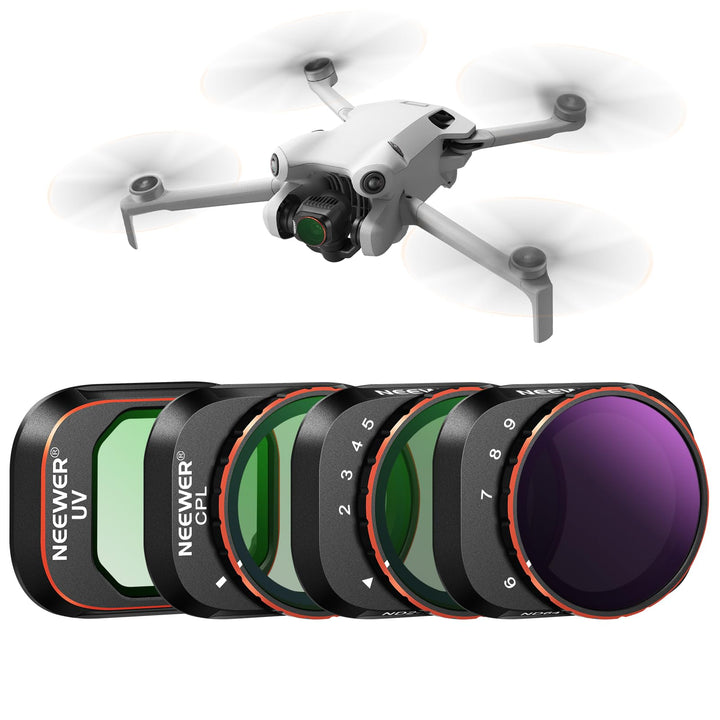 NEEWER Variable ND Filter Set kompatibel mit DJI Mini 4 Pro, 4er Pack ND2-ND32 (1-5 Blendenstufen)/N