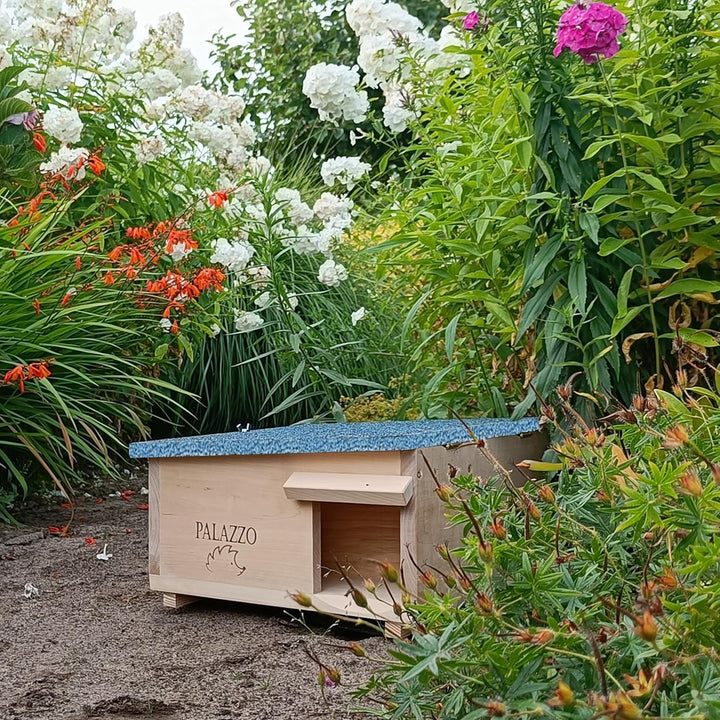 Dokkodo Igelhaus wetterfest aus Holz – Igelhotel & Winterquartier mit Labyrinth-Eingang – Sicherer U