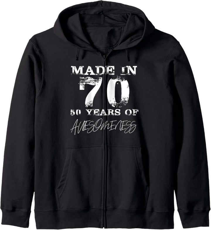 Made in 70 50th Birthday 50 Years Awesomeness Kapuzenjacke