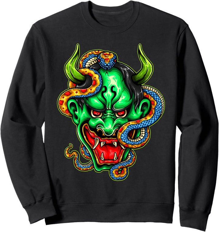 Maske Schlange Dämon Teufel Oni Hannya Sweatshirt