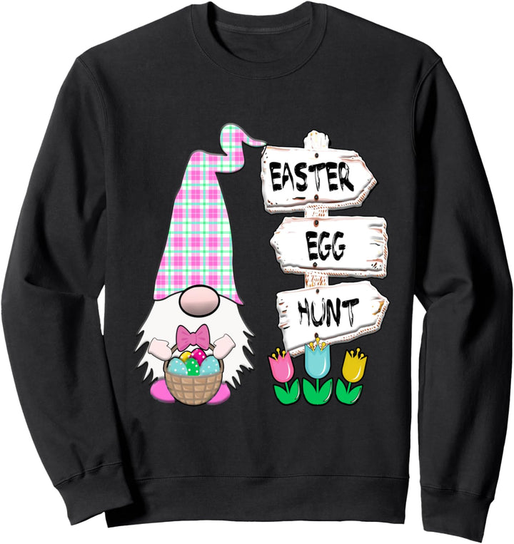 Ostgnom Eiersuche Pastell Frühling Osterei Plaid Hut Sweatshirt