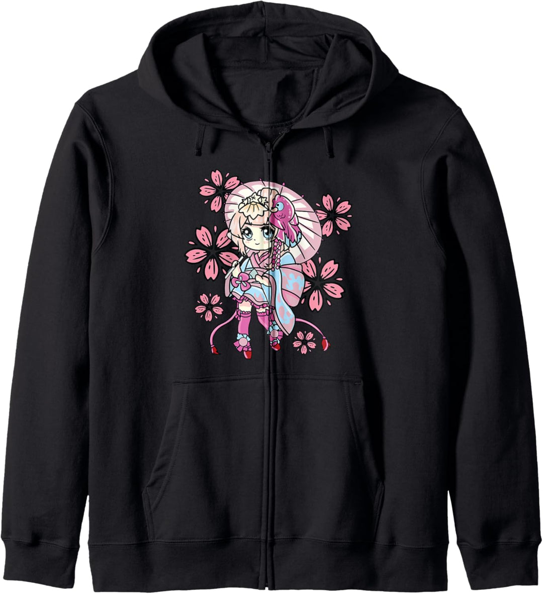 Japanese Geisha Chibi Cute Anime Stuff for Girls Kapuzenjacke