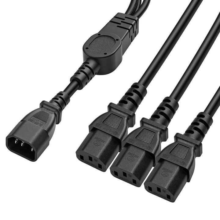 HangTon USV PDU Computer PC Stromverteilerkabel IEC320 C14 bis 3 x C13 10A 250V Verlängerungskabel (