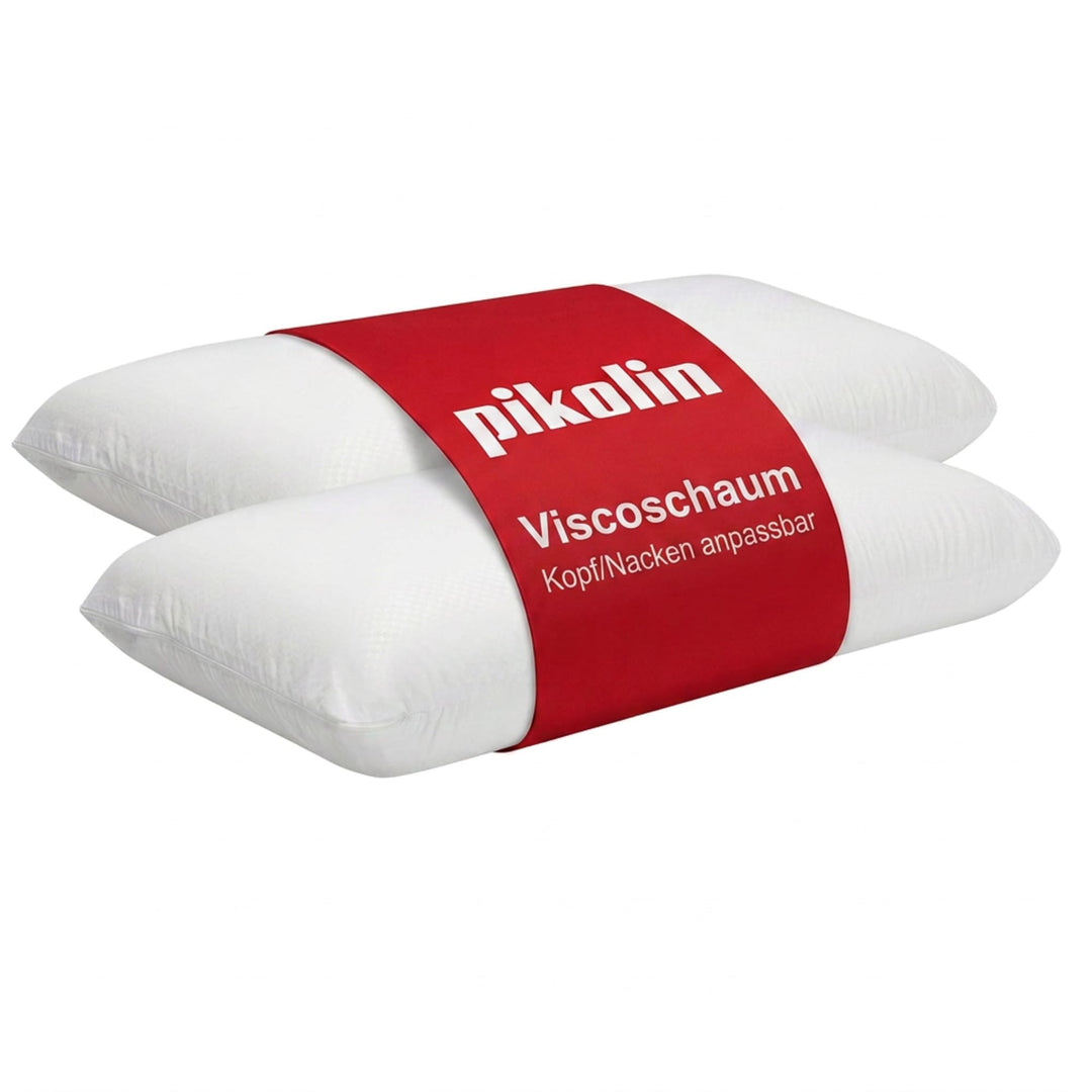 Pikolin Home - Ergonomisches viskoelastisches Kissen mit doppeltem, anpassbarem Bezug mit Memory-Foa