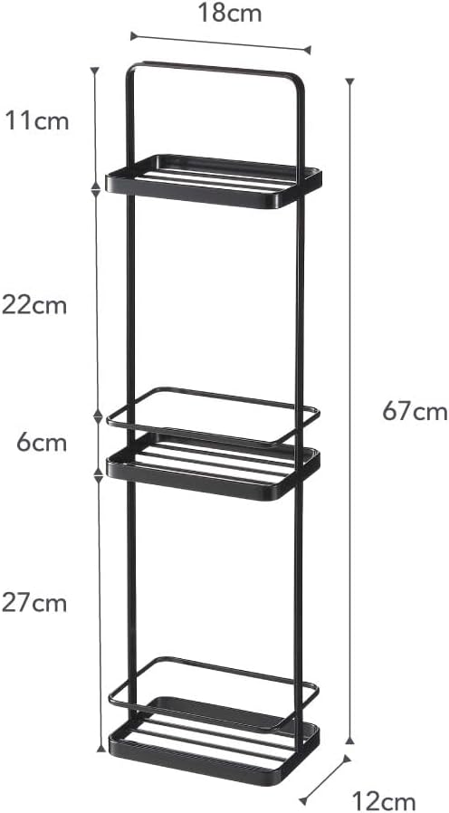 YAMAZAKI Tower Badregal, Stahl, Schwarz, One