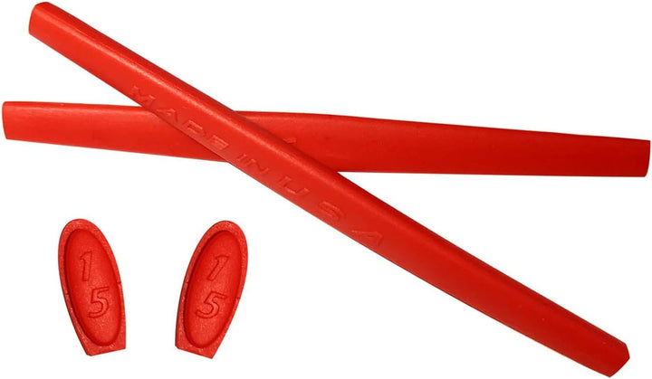 HKUCO Replacement Silicone Leg Set For Oakley Penny Ear socks Rubber Kit Red/Blue/Black/Yellow, Red/
