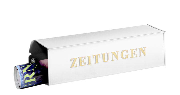 Burg-Wächter Zeitungsrolle mit Metall-Seitendeckel, Briefkastenergänzung, Eckig, Verzinkter Stahl, 8