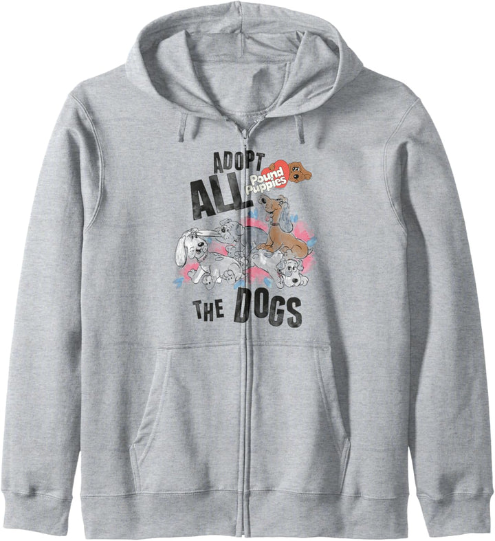 Pound Puppies Adopt All The Dogs Puppy Sketch Logo Kapuzenjacke