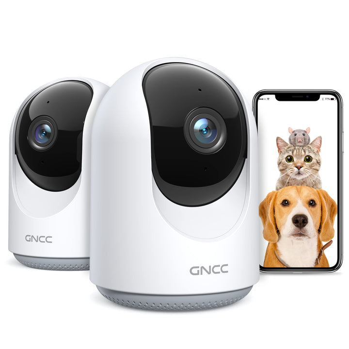 GNCC Überwachungskamera Innen, Hundekamera mit APP Zwei-Wege-Audio, WLAN Kamera Babyphone mit Kamera