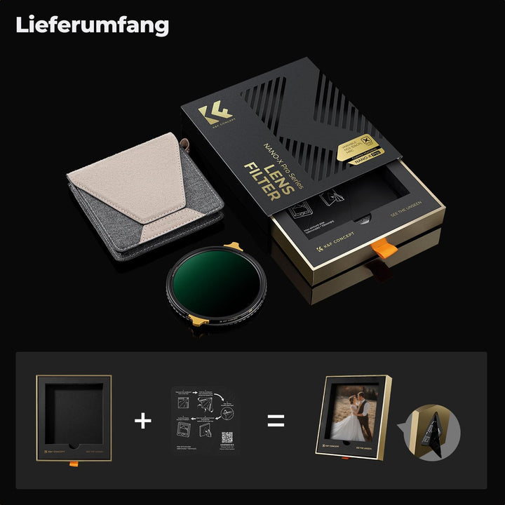 K&F CONCEPT ND2-32&Polfilter (CPL) 72mm 2-in-1 Multifunktionsfilter (Nano-Xcel Pro Serie), 72mm