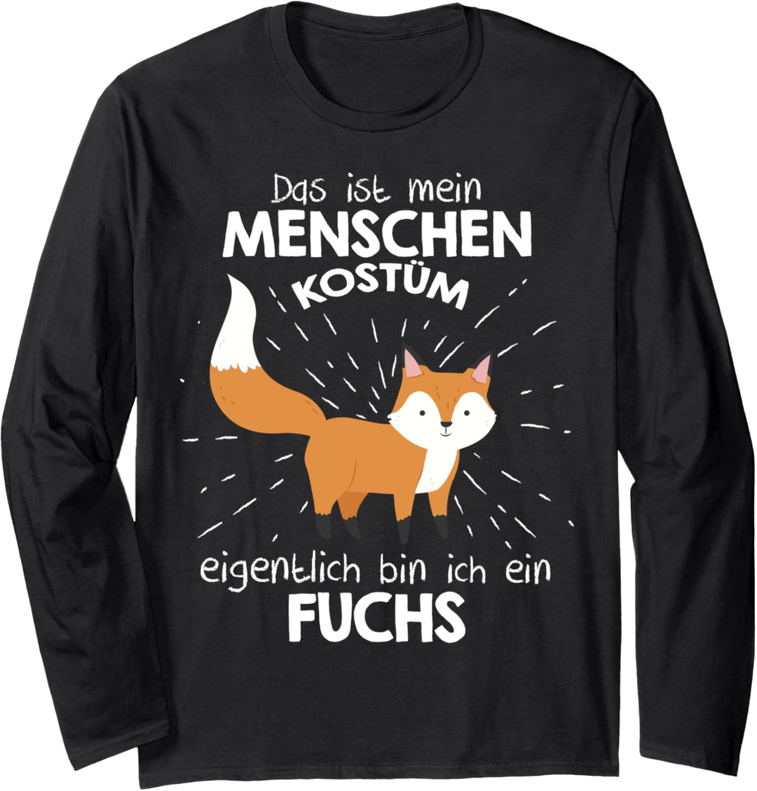 Mein Menschen Kostüm Bin ich ein Fuchs, Halloween Outfit Langarmshirt