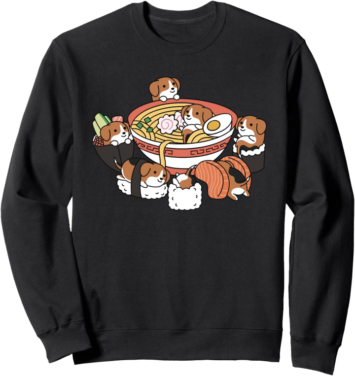 Ramen Sushi Beagle Hund Sweatshirt