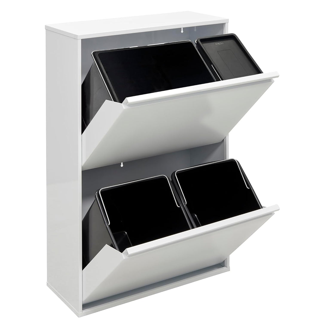 ARREGUI Basic CR601-B2 Mülltrennsystem aus Stahl | 4 Fächer Mülleimer für die Küche | 1 Extra Grosse