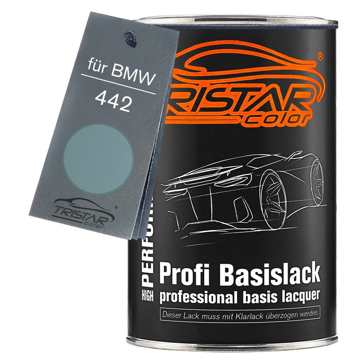 TRISTARcolor Autolack Dose spritzfertig für BMW 442 Graugrün Metallic Basislack 1,0 Liter 1000ml