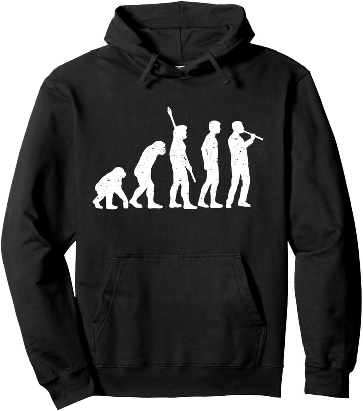 Flötenspieler Flötist Flöte I Evolution Pullover Hoodie