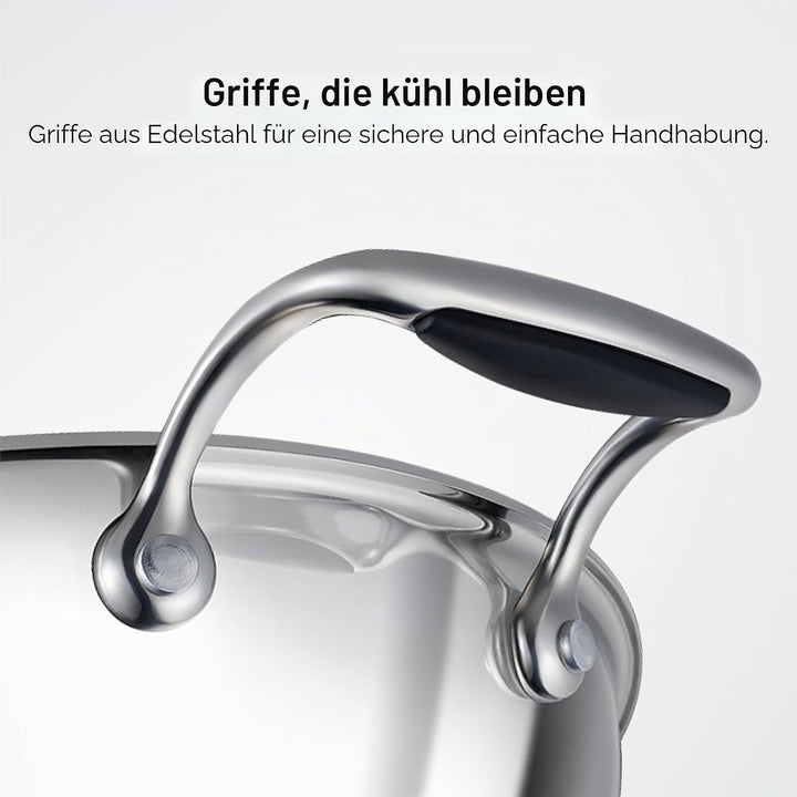 Stahl Edelstahl Triply Wok mit Deckel | Edelstahl-Kochgeschirr Triply Wok | Gas- & Induktionsboden |