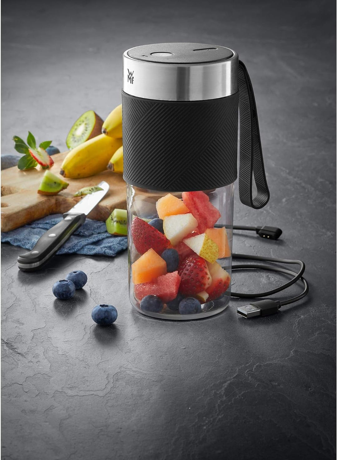 WMF Küchenminis Salat-to-go (150 W, elektrischer Gemüseschneider, 5 Einsätze) &amp; Küchenminis Mix on t