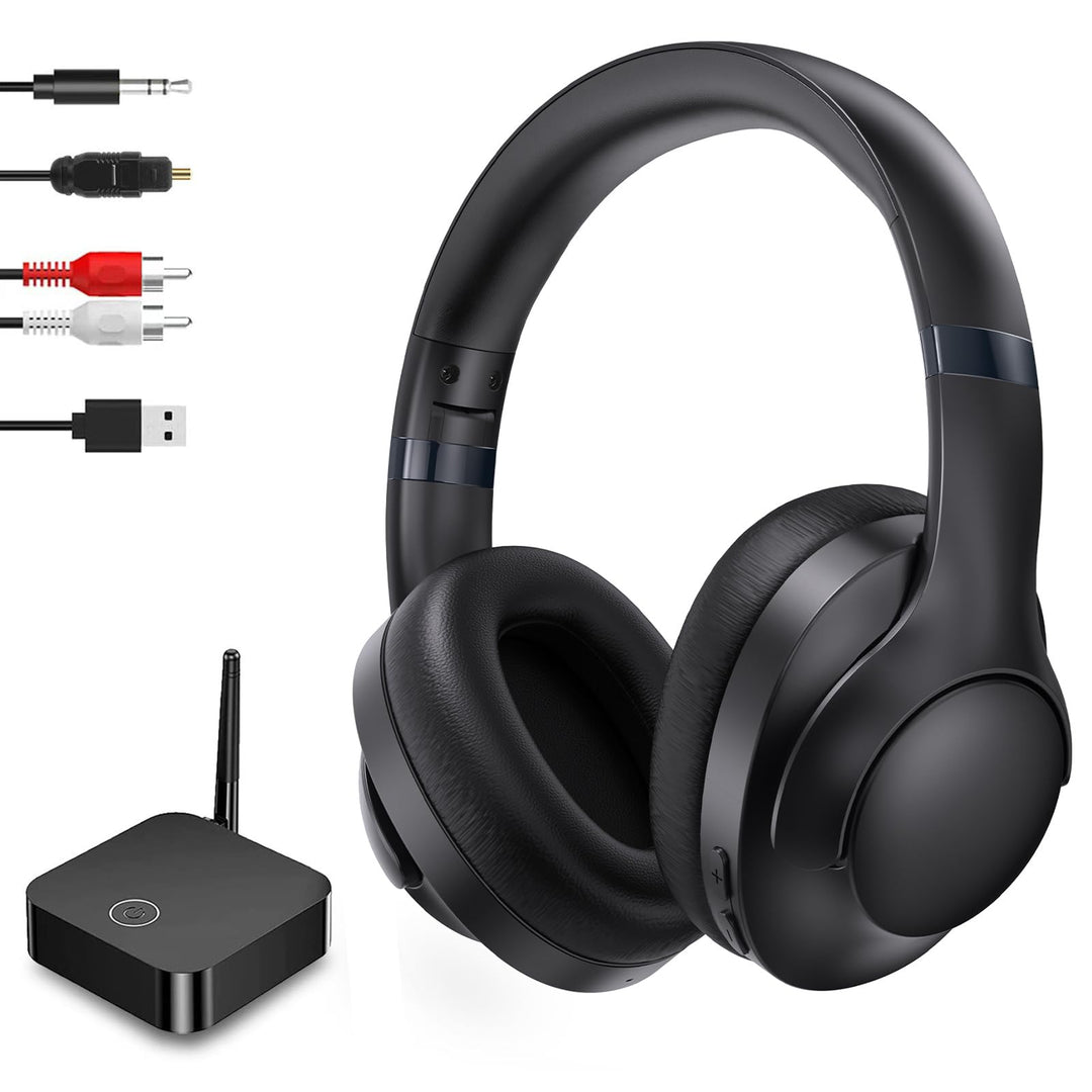 Kabellose Kopfhörer für Fernseher, Over-Ear kabellose 196ft Wireless-Reichweite,unterstützen Optical