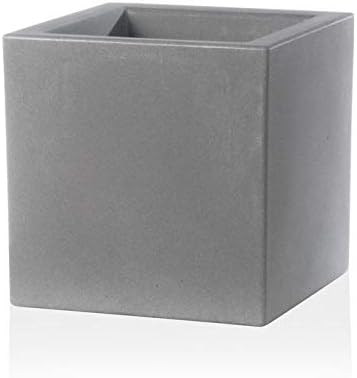 TERAPLAST Blumentopf Schio Cubo 25 cm Made in Italy recyclebar 25 cm Anthrazit, 25 cm Anthrazit