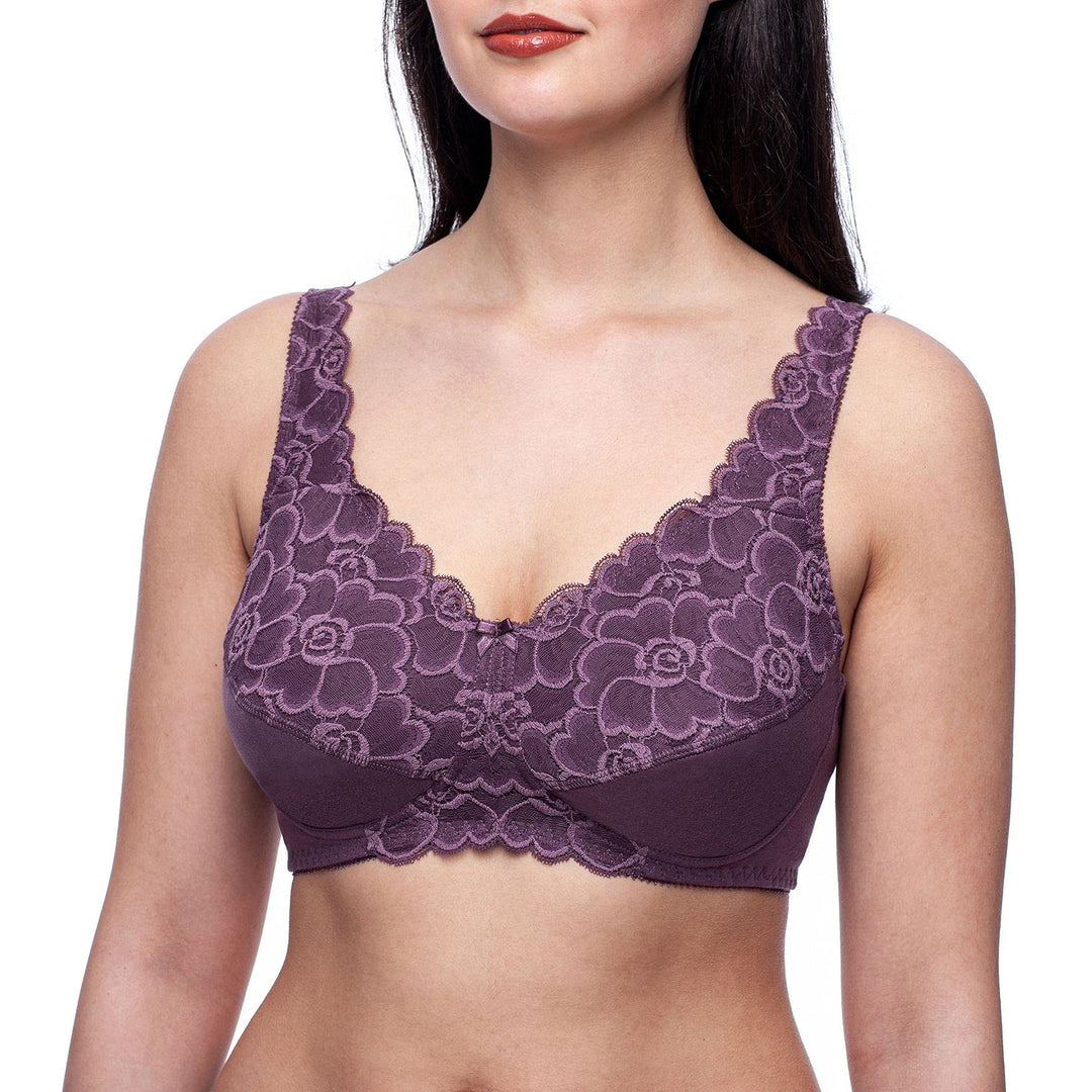 frugue Damen Kompressions BH nach Brust Op, mit Taschen 75B Violett