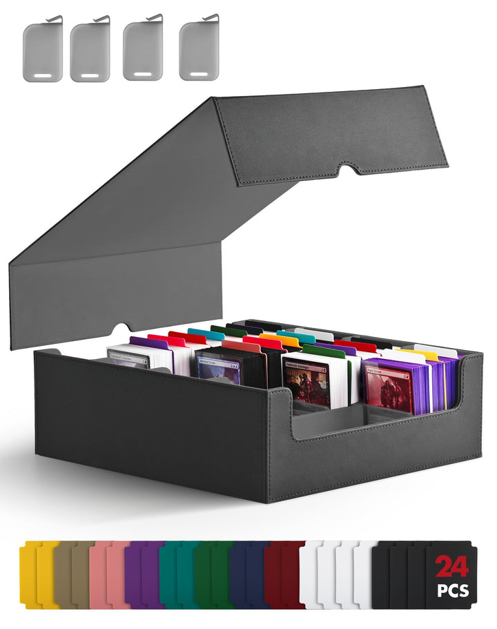 ZLCA Trading Card Storage Box, Commander Card Deck Case Holds 2400+ Cards, MTG Deck Box mit 4 Stopfe
