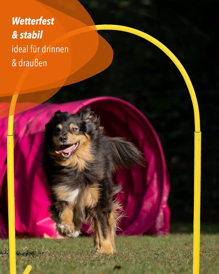 Hoopers-Bogen XL – 120cm hoch – Rot – sicher &amp; flexibel – VDH-konform – für grosse Hunde, Rot