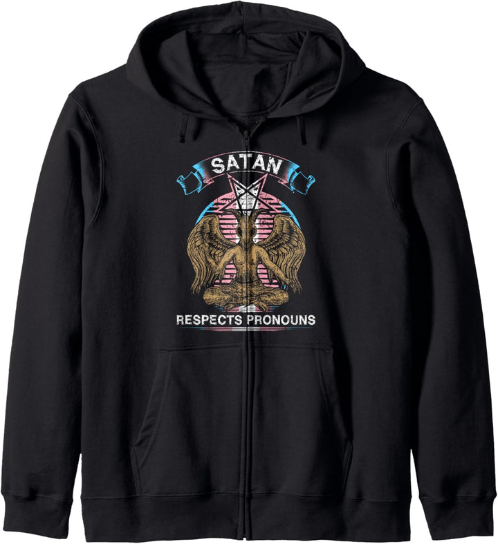 Satan Rrespekts Pronouns Transexual MTF FTM Transgender Pride Kapuzenjacke